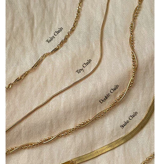 สร้อยคอเรียบ วัสดุสแตนเลสแท้ สร้อยเปล่า ชุบทอง 18K สร้อยคอรวมทุกรุ่น Necklace Givemethat