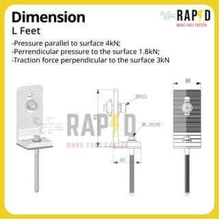 RAPD ยึดหลังคาเมทัลชีท Solar Mounting - L Feet(52215) (ราคาต่อชิ้น) สินค้าคุณภาพ ส่งไว