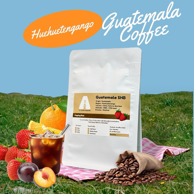 เมล็ดกาแฟนอกกัวเตมาลา Guatemala SHBขนาด 100g, 250g, 500g