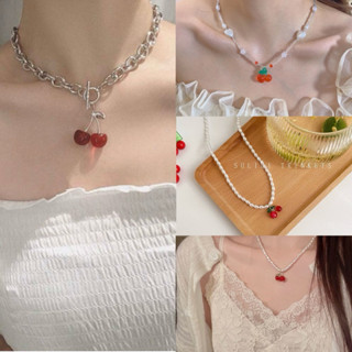 🇹🇭พร้อมส่ง🇹🇭🍒รวมสร้อยคอลูกปัดเชอร์รี่🍒น่ารักมากๆ