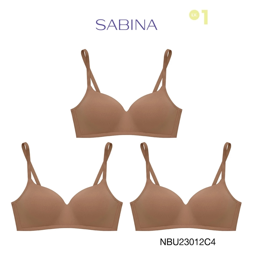 Sabina เสื้อชั้นใน (Set 3 ชิ้น) รุ่น Pretty Perfect Level 1 เสื้อชั้นใน ไร้โครง รหัส NBU23012C4 - สี