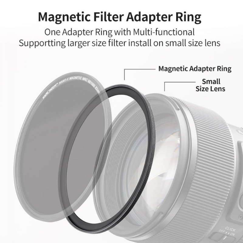 K&F Magnetic Lens Filter Adapter Ring  แหวนอะแดปเตอร์ปรับขนาดฟิลเตอร์  รับประกันศูนย์ไทย 2 ปี