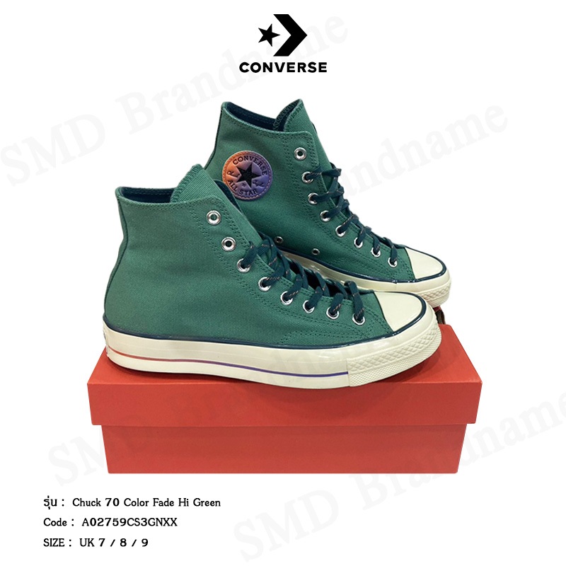 Converse รองเท้าผ้าใบ รุ่น Chuck 70 Color Fade Hi Green Code: A02759CS3GNXX
