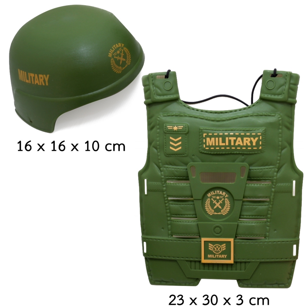 🎖️🔫 ของเล่น ชุดแต่งตัว หมวกทหาร เสื้อเกราะ ปืนสปริง แถมกระสุนยาง หัวจุ๊บ กระสุนดูดกระจก 03-23 - รูปที่ 3