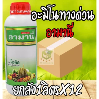 /ยกลัง12ขวด/ อามานี่ 1ลิตร กรดอะมิโนทางด่วน สำหรับพืช กระตุ้นการเปิดปากใบ เร่งการสังเคราะห์แสง สร้างอาหาร โซตัส