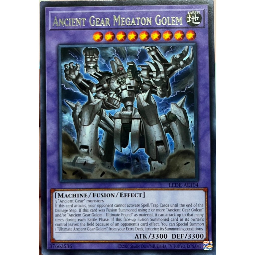 Yugioh [LEDE-AE104] Ancient Gear Megaton Golem (Rare) การ์ดยูกิแท้ถูกลิขสิทธิ์