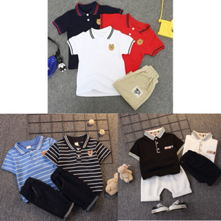 🇹🇭ส่งไวจากไทย🇹🇭ชุดเด็กผู้ชายคอโปโลเสื้อ+กางเกง Size80-120