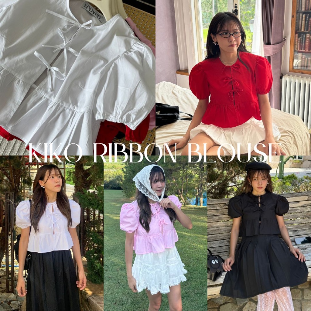 KINDARARE — Kiko ribbon blouse (พร้อมส่ง 5 สี)