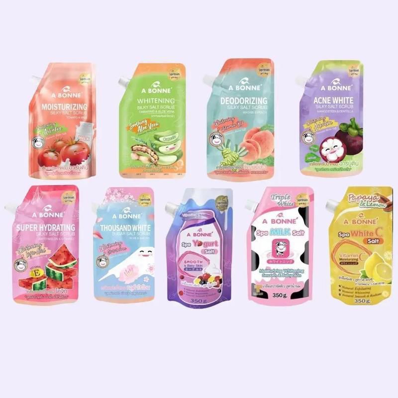 A Bonne 💜 เอ บอนเน่ เกลือสปาขัดผิว 9 สูตร 350g.
