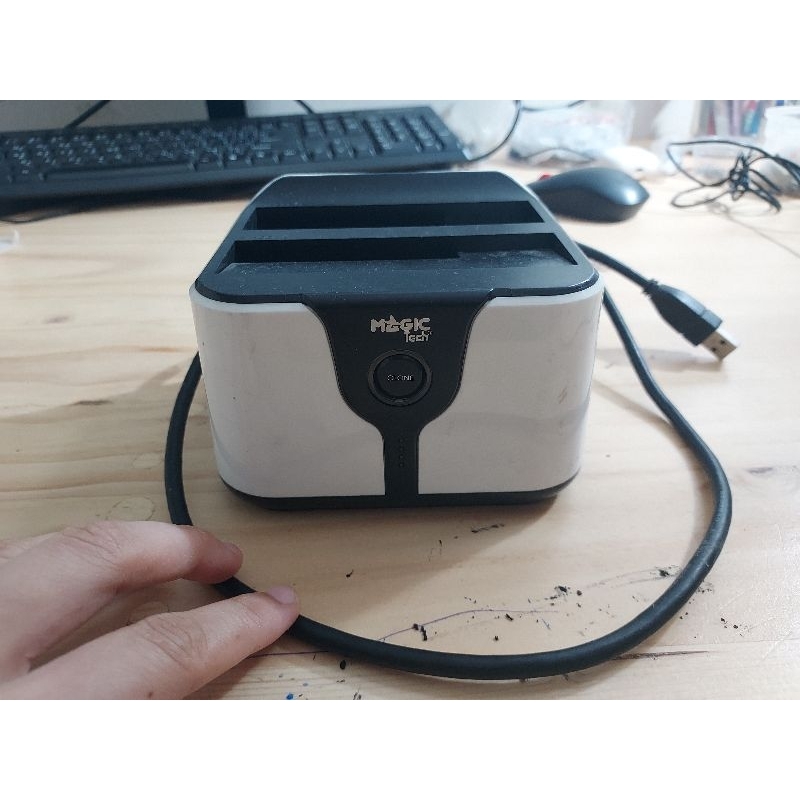 ซากกล่องอ่าน HDD MAGICTECH Docking 2.5/3.5'' 2Bay MAGICTECH MT-05 USB3  ขายเป็นอะไหล่