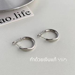 MEET💕ต่างหูเงิน Circle ต่างหูแฟชั่น ต่างหูห่วง ตุ้มหูเงินแท้925 ต่างหูผู้หญิง ต่างหูเกาหลี ต่างหู