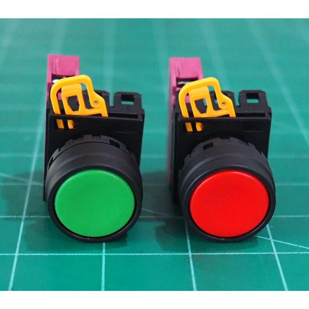 Push button switch YW1B-M1E01 IDEC 1NC สวิทซ์กด  หัวเรียบ