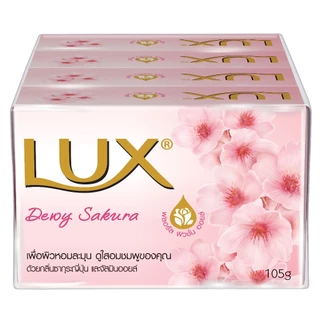 [ทั้งหมด 3 แพ็ค] ลักส์ สบู่ก้อนซากุระ 105 กรัม (แพ็ค 4 ก้อน) LUX BAR SOAP SAKURA 105G.X 4