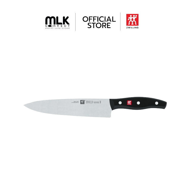 ZWILLING มีดเชฟสแตนเลสสตีล รุ่น Twin Pollux มีความคมและทนทาน 200 มม. สีเงิน ด้ามสีดำ N30721200