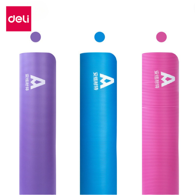 Deli เสื่อโยคะ เบาะโยคะ แผ่นรองโยคะ  หนา 10มม ขนาด 183x61cm/185×80cm ฟรีสายหิ้วพกพา กีฬา ​ฟิตเนส Yog