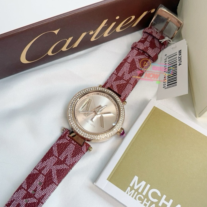[ของแท้💯] นาฬิกาผู้หญิง Michael Kors รุ่น MK2974 สายหนังสีแดง สวยตะโกน