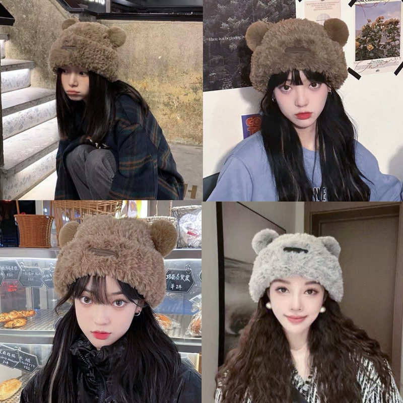 (NJ) หมวกกันหนาว ทรงบินนี่ ขนฟูนุ่ม (หูหมี) - รูปที่ 3