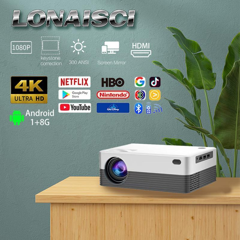 HPX5 Android 10.0 Projector Portable 1080P 4K Ultra HD Dual WIFI Smart Projector