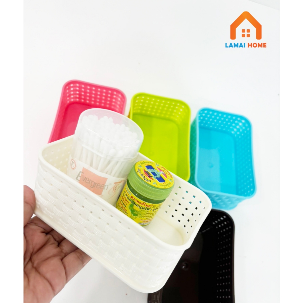 (แพ็ค 3 6 และ 12 ชิ้น) ตะกร้าสีเหลี่ยมเล็ก ตะกร้าใบเล็ก ตะกร้าอเนกประสงค์ ใช่ใส่ปากกา เครื่องเขียน หรือของใช้ต่างๆ - รูปที่ 2