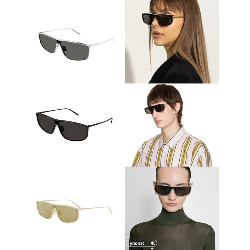 💯  ของแท้ แว่นกันแดด Saint Laurent 23SS YSL กรอบโลหะ SL605 Luna Sunglasses