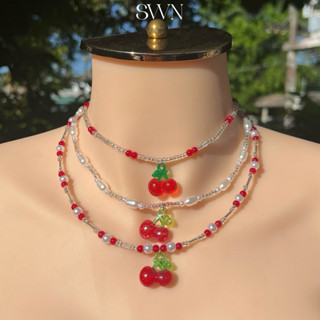 สร้อยคอลูกปัดเชอร์รี่ 🍒 แฮนด์เมด