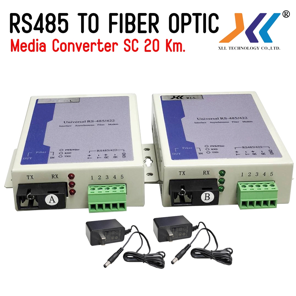 RS485/422 FIBER Converter Media Terminal To Fiber Optic อุปกรณ์แปลงและรับส่งคำสั่งดิจิตอลแบบอนุกรม