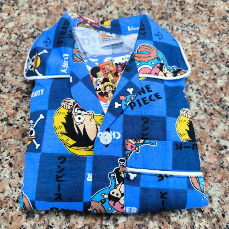ชุดนอนผ้ายืด ลายวันพีช สำหรับเด็ก ลิขสิทธิ์แท้ ONEPIECE มีสามสี ฟ้า เทา น้ำเงิน ราคา ถูกที่สุด ดีลบีเคเค แกลเลอรีภาพที่ 2