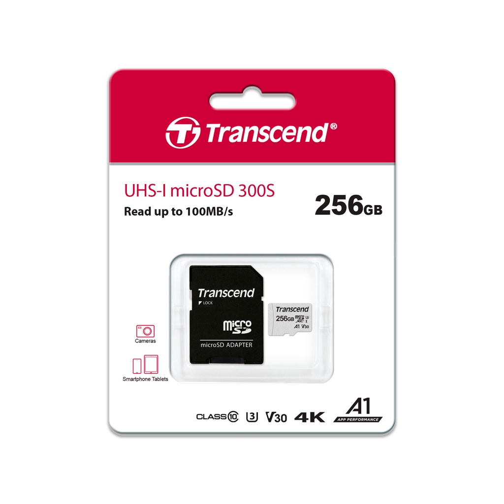 Transcend MicroSD Card 256GB : รับประกัน 5 ปี - มีใบกำกับภาษี-TS256GUSD300S-A