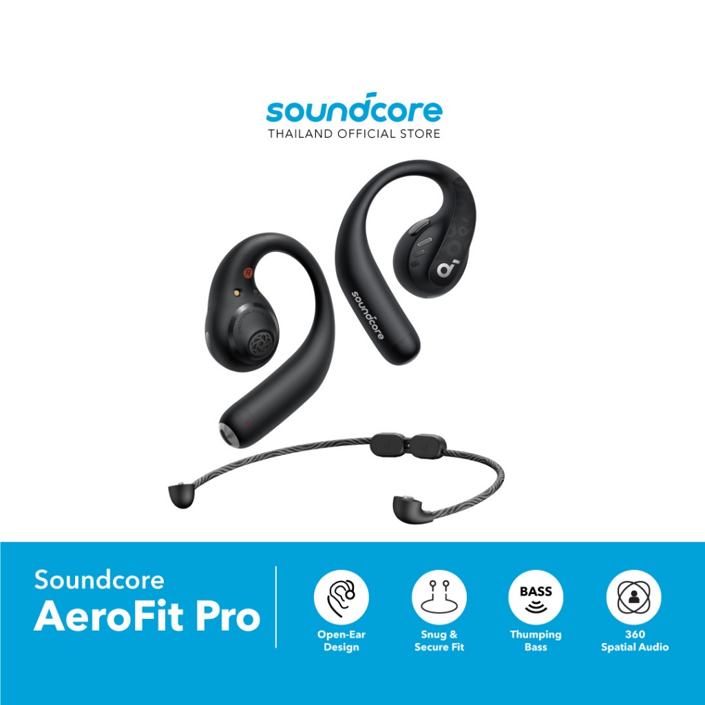 Soundcore AeroFit Pro หูฟังบลูทูธ หูฟังไร้สาย ออกกำลังกาย Open-Ear Headphones Ultra Comfort