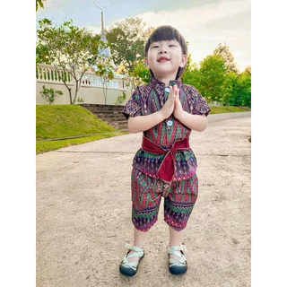 ชุดไทยเด็ก ขาว ดำ 1-5ปี ท่านขุน 📌ชุดไทยลูกชาย 🩷 ใส่ไวอาลัย