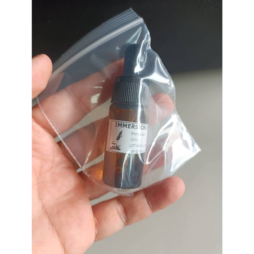 ออยกล้องจุลทรรศน์ 10 มล. (OIL100) ออย100 , น้ำมันหยดสำหรับกล้องจุลทรรศน์หัวออย 100X ไว้ดูให้ภาพชัด