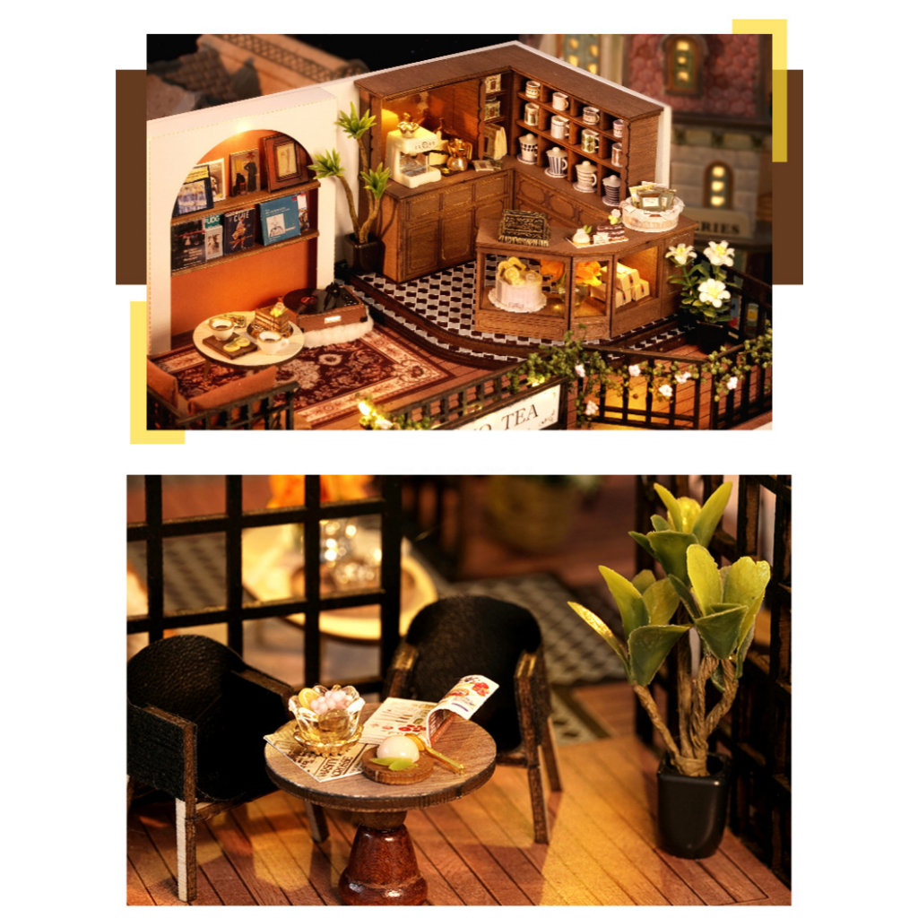 🌲 พร้อมส่ง EN.ver 🍃 Funtory บ้านตุ๊กตา DIY Forest Tea Shop ของเล่น ของขวัญ CUTE ROOM LV-001 - รูปที่ 4