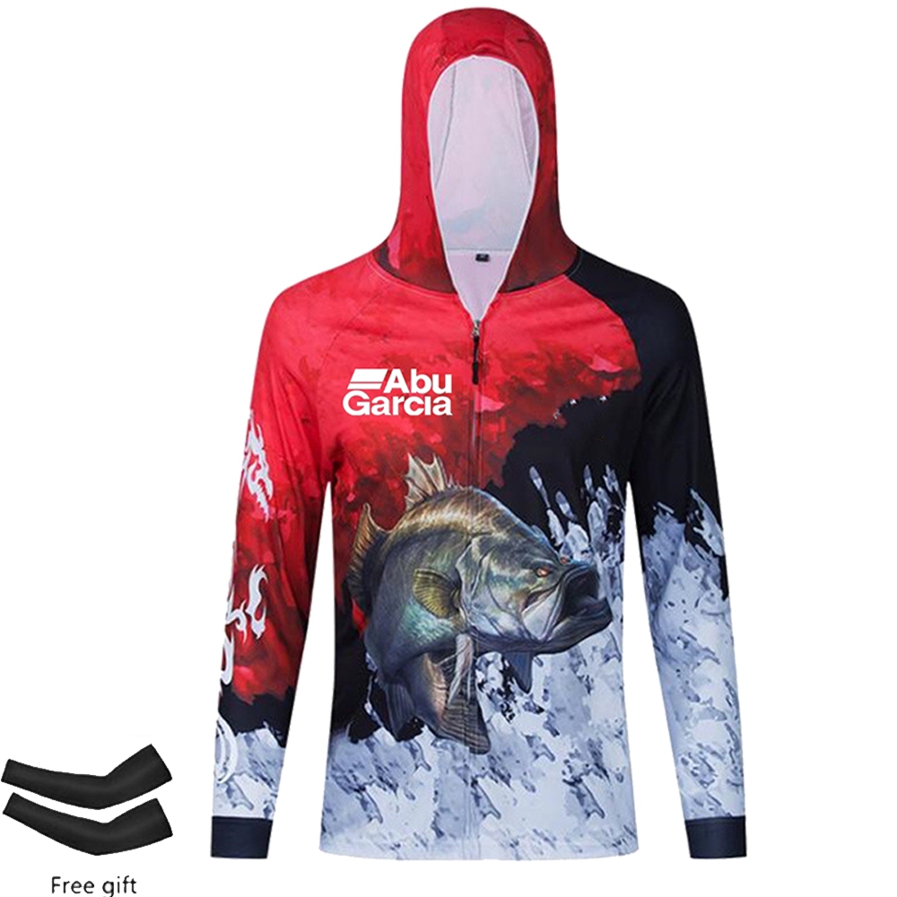 ABU GARCIA เสื้อกีฬา แขนยาว กันลม สำหรับผู้ชาย