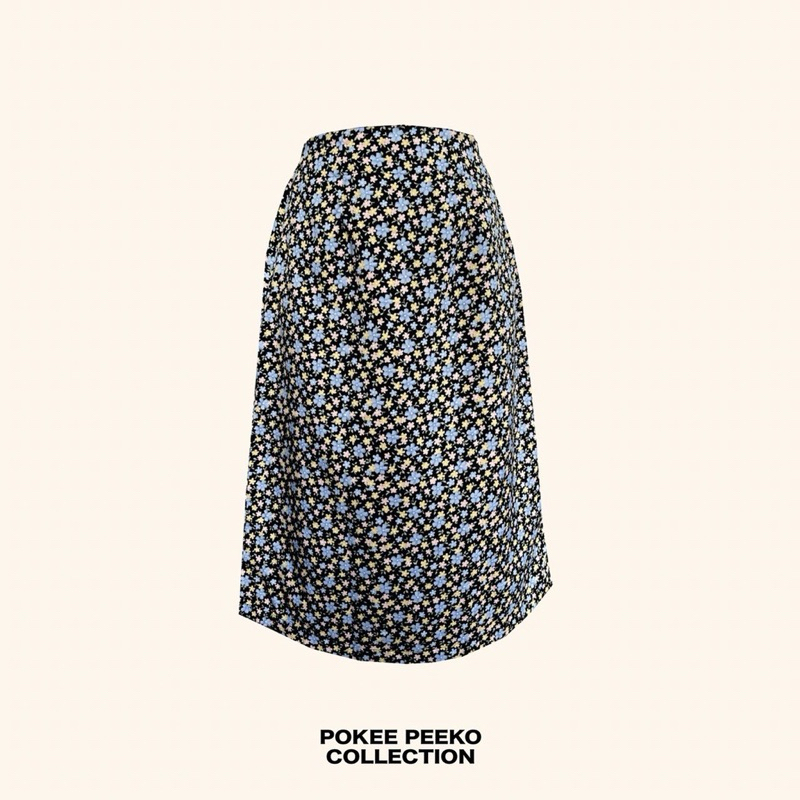 ส่งต่อ pokee peeko skirt กระโปรงพิมพ์ลายดอกไม้
