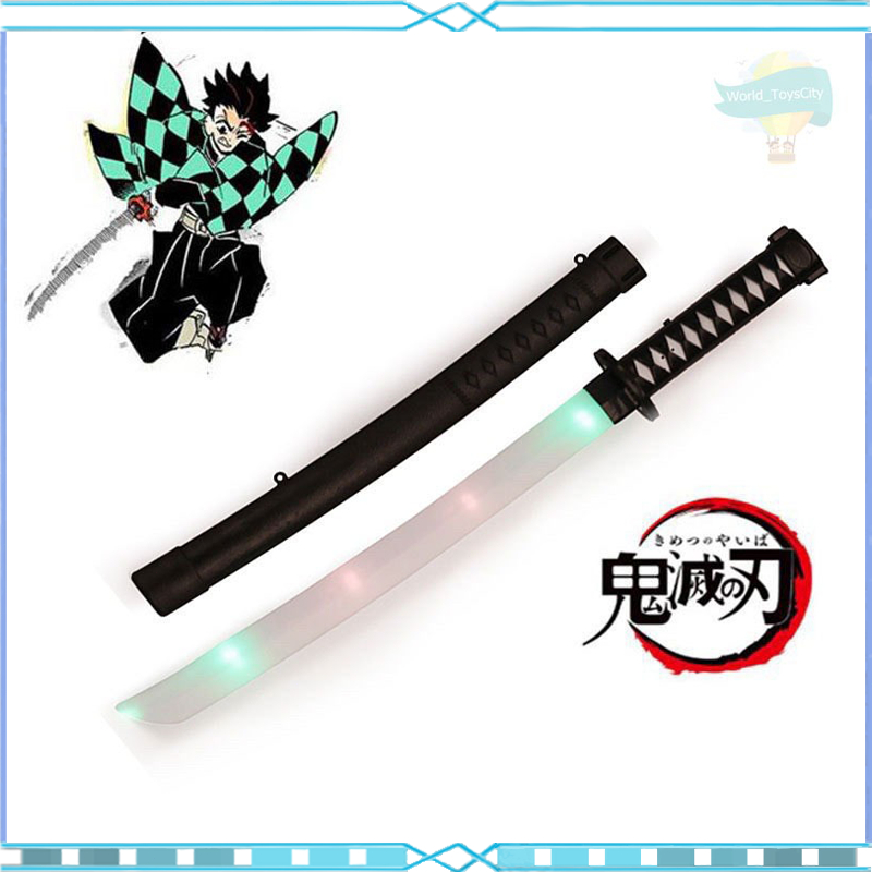 【5 กำมือ】ดาบซามูไร ดาบพิฆาตอสูร ดาบของเล่น มีไฟ มีเสียง ขนาด 69 CM (มีสินค้าพร้อมส่ง!)