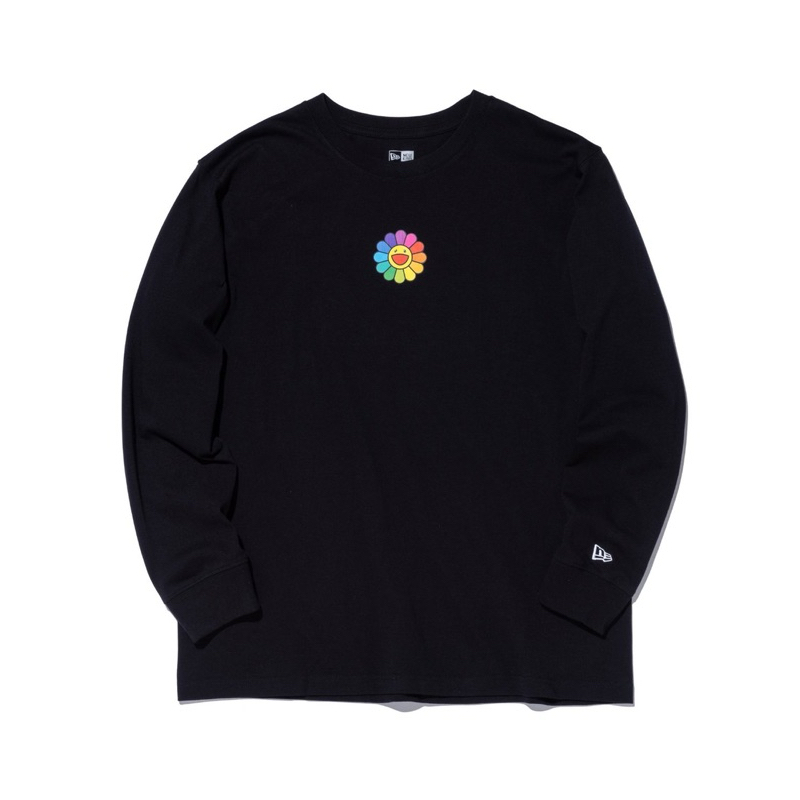 [พร้อมส่ง] New Era x Murakami Takashi Flower Long Sleeve T-Shirt Black - Size S JIN BTS