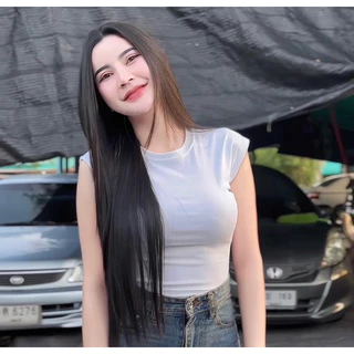 เสื้อCrop คอกลมแขนล้ำ ป้ายtop เข้ารูปแมทช์ง่าย ผ้ายูนิcotton นุ่มเด้ง ส่งไว PT04