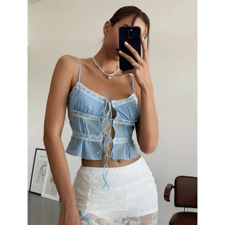 ‼️ตัวพร้อมส่งแจ้งSizeไว้ที่ตัวเลือก ส่งจาก🇹🇭‼️𝐌𝐚𝐩𝐥𝐞.𝐬𝐭𝐲𝐥𝐞🦄💫💕Baby blue cute crop⛈️💙มัดรวมสีฟ้าเบบี้บลูน่ารัก✨🛒(Preorder)