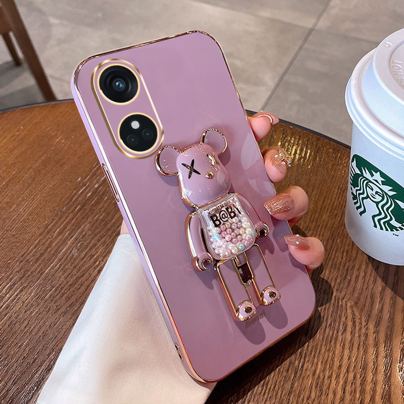 เคส น้องหมี ขาตั้ง สำหรับรุ่น Oppo A38 A18 แบบนิ่ม น่ารัก สินค้าส่งจากไทย