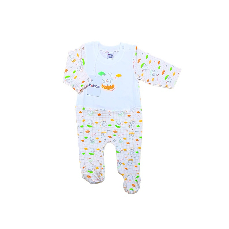 ชุดนอนรอมเปอร์คลุมเท้าแรกเกิด Absorba Babble New Collection