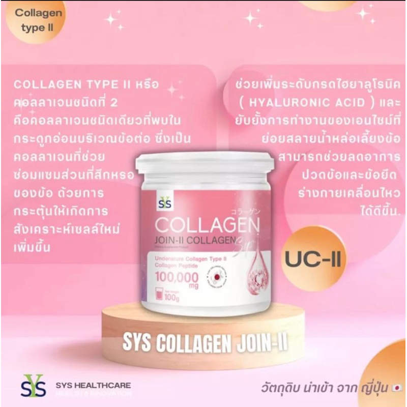 SYS Collagen 10,000mg+ UC-ll คอลลาเจนจากญี่ปุ่น บำรุงข้อ ผิวพรรณ ริ้วรอย
