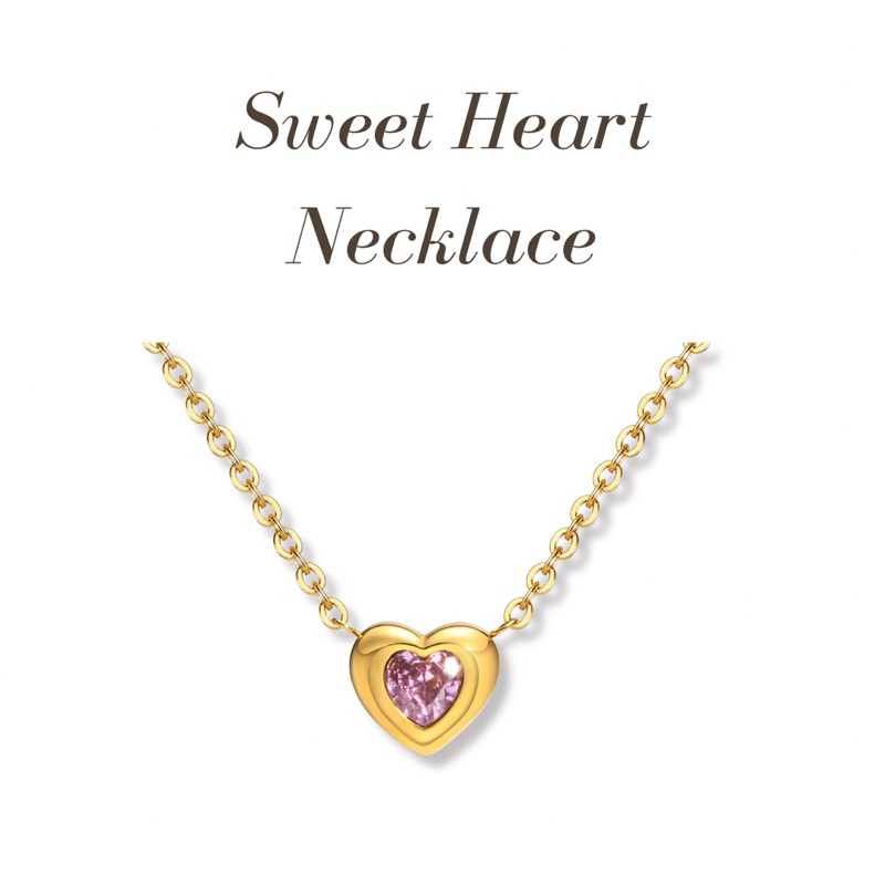 Sweet Heart Necklace สร้อยคอหัวใจ | @trophies.co