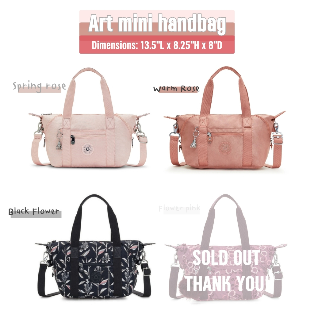 (ภาพสินค้าจริง) กระเป๋า Kipling Art mini handbag / spring rose  / warm rose / manjyugiku