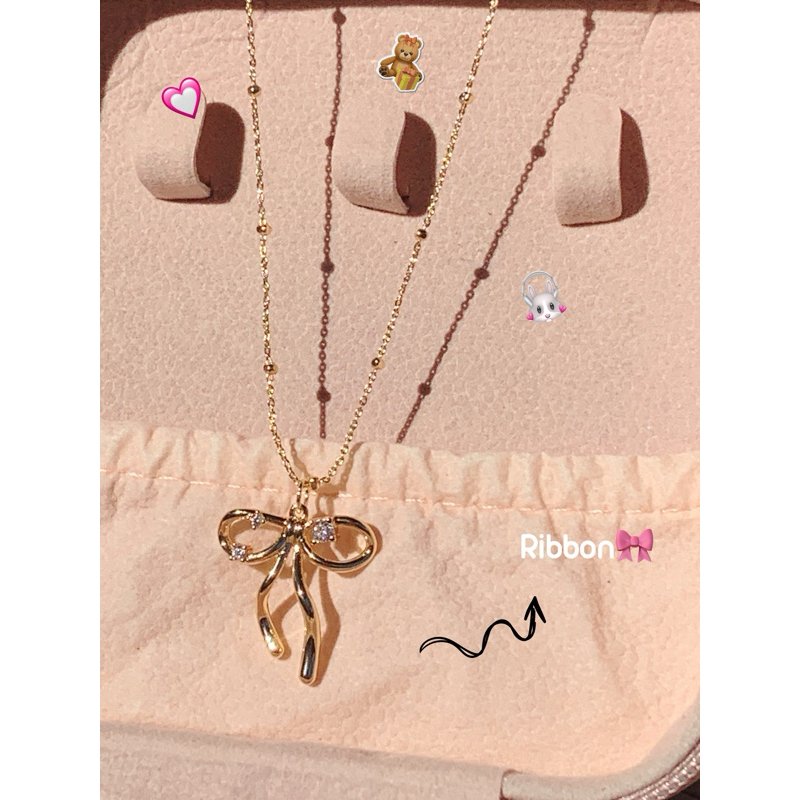 เครื่องประดับ สร้อยคอ ทอง14k 🎀Ribbon 🎀Necklace {สร้อยคอ}