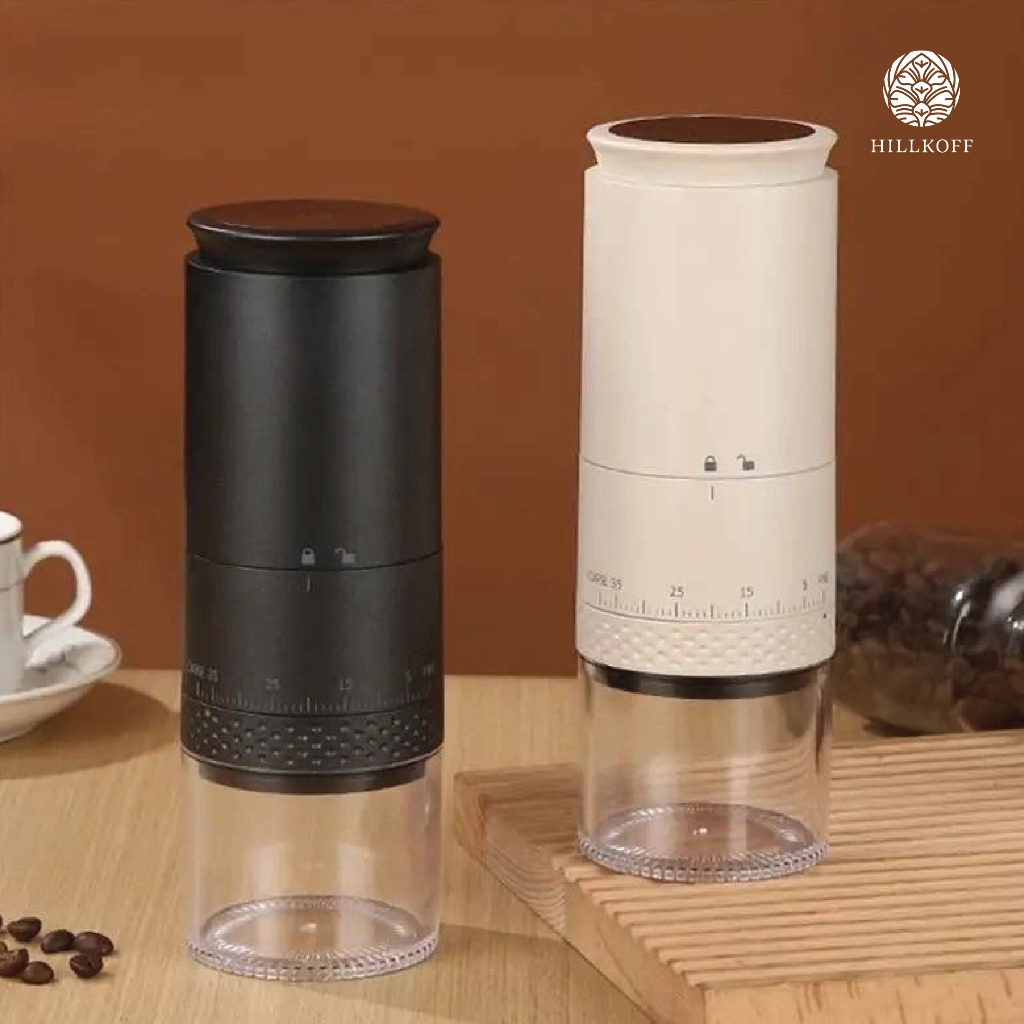 Hillkoff : พร้อมส่งจากไทย Electric Grinder เครื่องบดกาแฟอัตโนมัติ แบบพกพา ใช้งานง่าย เครื่องบดกาแฟไฟฟ้า เครื่องบด
