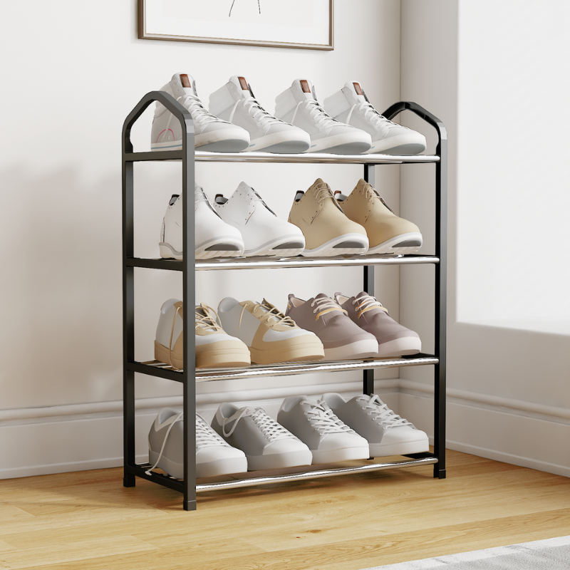 E-item ชั้นวางรองเท้า ชั้นสแตนเลส พลาสติกPP หอพักออฟฟิศนักศึกษา ราคาประหยัด มี 4-5 ชั้น มี 4 สี A334 - รูปที่ 4