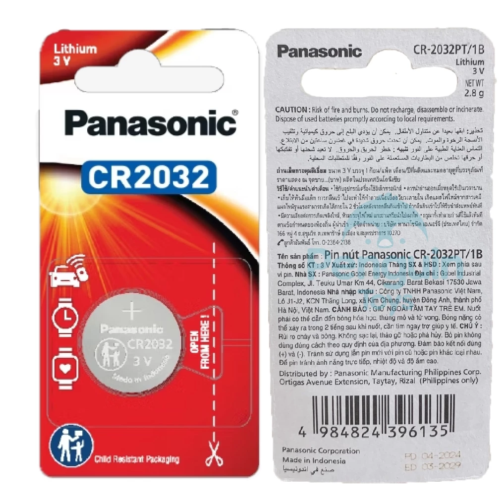 ถ่านกระดุมลิเธียม Panasonic CR2032 / CR2016 / CR2025 3V thumbnail 5