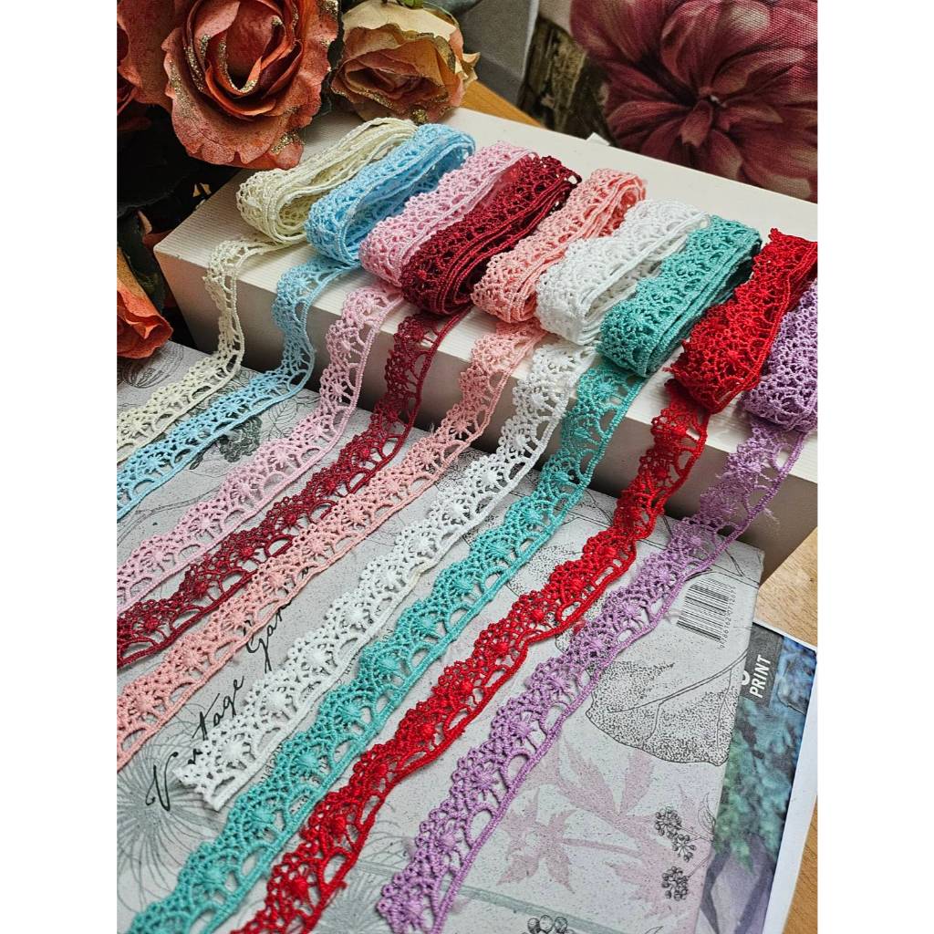 90cm ผ้าลูกไม้ ลายดอกไม้เล็ก (มีให้เลือกหลายสี) ขนาด 15 มิล และ 10 มิล (สินค้าพร้อมส่งจากไทย) ราคา ถูกที่สุด ดีลบีเคเค แกลเลอรีภาพที่ 6