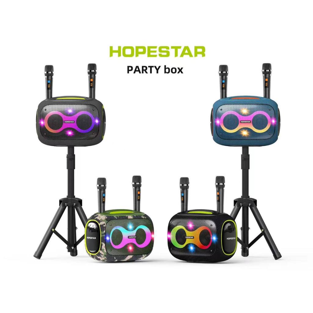 ลำโพงบลูทูธHopestar Party box ลำโพง 120W พร้อมไมล์หลายสาย2ตัว เอฟเฟคเสียงเปลี่ยนได้3ระดับ ของแท้100%