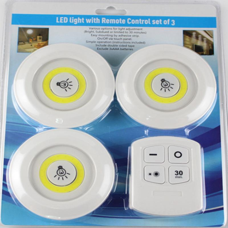 ไฟตู้โชว์ เปิด-ปิดด้วยรีโมท ไม่ต้องเดินสายให้ยุ่งยาก LED ติดผนัง สีเหลือง อบอุ่น 1เซต ใช้ถ่าน3AAA